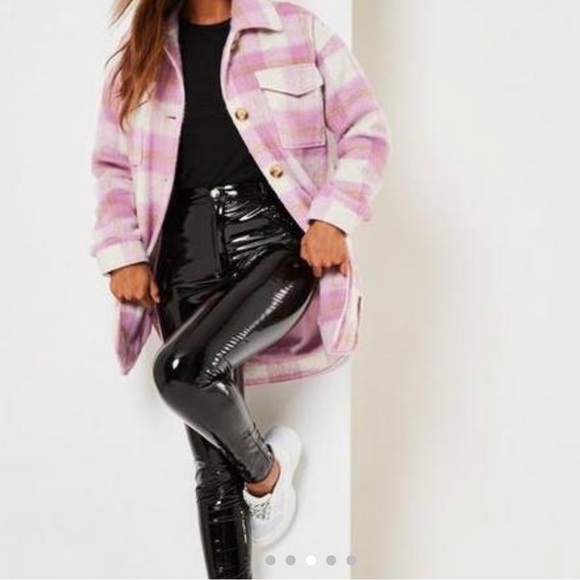 MISSGUIDED Lilac Plaid Shacket Plus NWT Size US 22 = 2XL - Picture 3 of 11